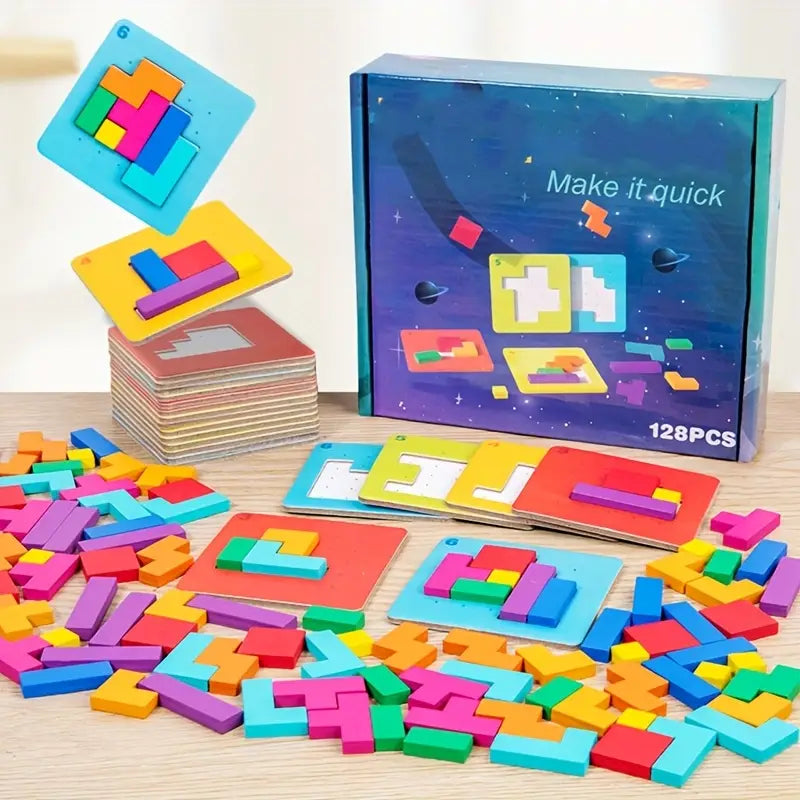 Classic Wooden Brain Teaser Puzzle Set for Kids - Lusomart