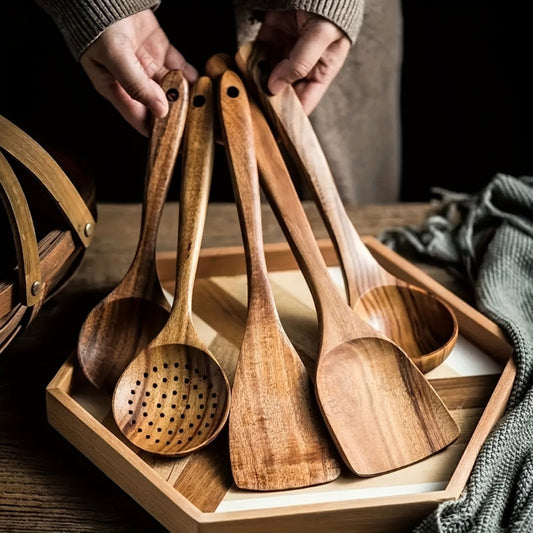 Natural Wood Kitchen Tool Set - Lusomart