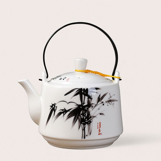 White Porcelain Tea Infuser Teapot Set - Lusomart