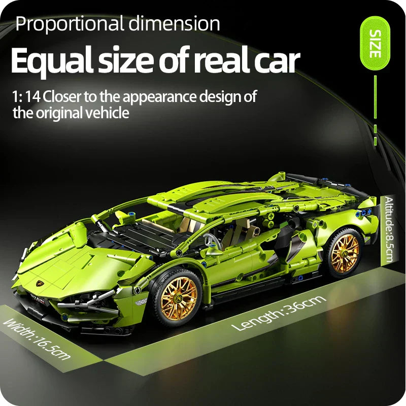 Large 1280-Piece Remote Control Car Building Kit