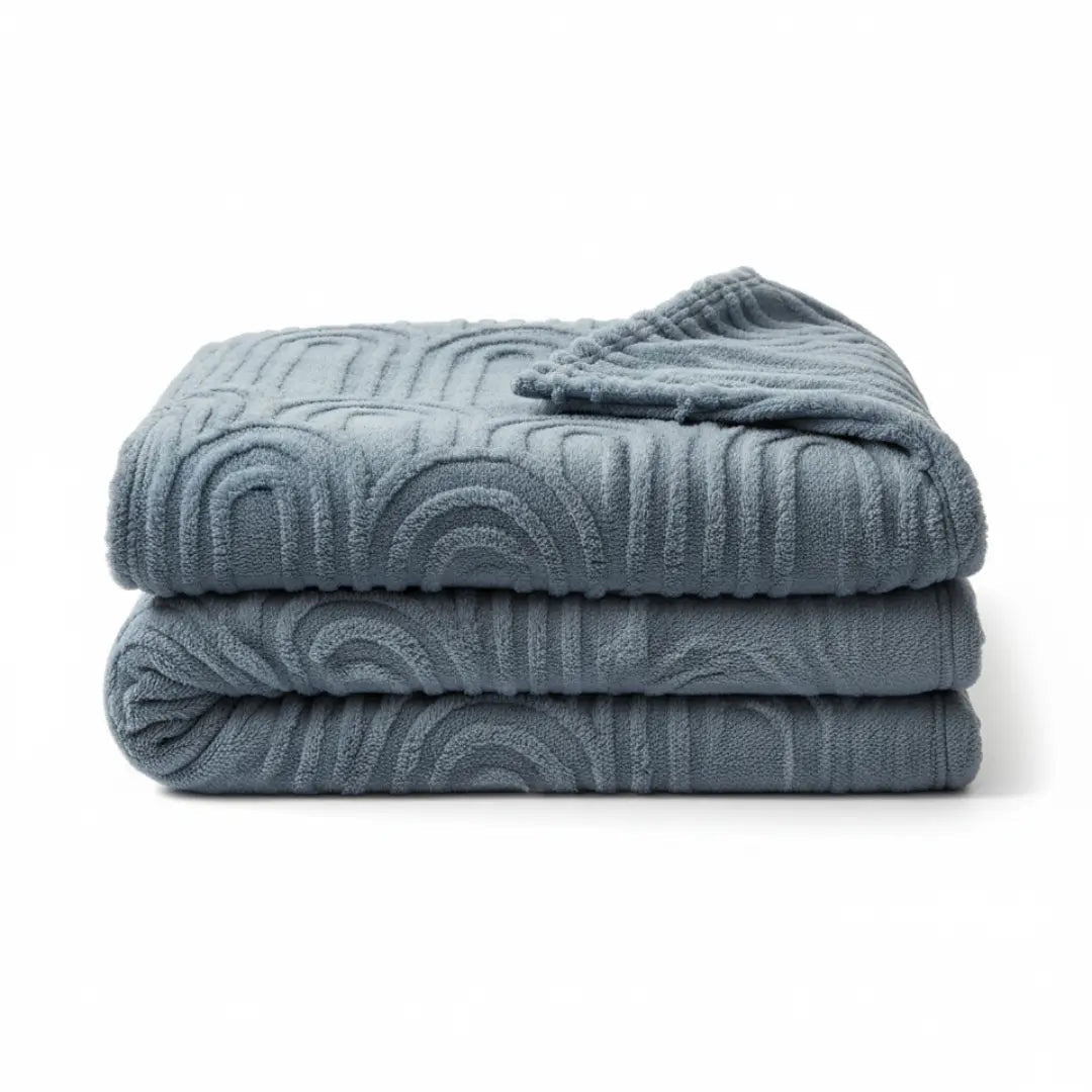 TeddyFleece | Fluffy Cozy Fleece Throw Blanket with Elegant Plaid Texture 3