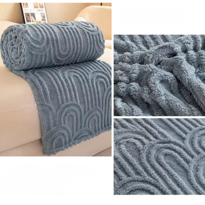 TeddyFleece | Fluffy Cozy Fleece Throw Blanket with Elegant Plaid Texture 4