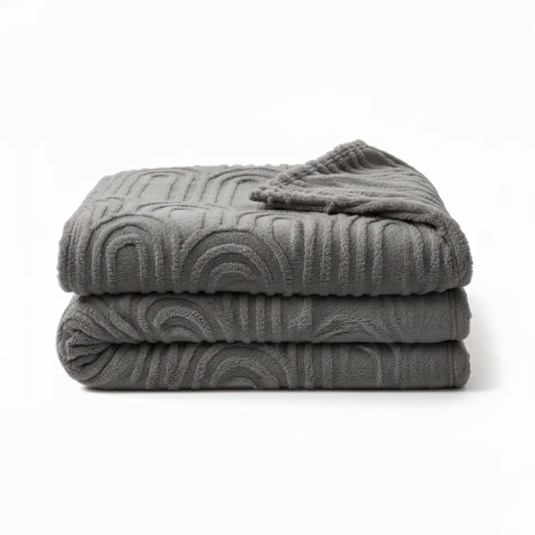 TeddyFleece | Fluffy Cozy Fleece Throw Blanket with Elegant Plaid Texture 6
