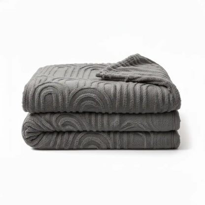 TeddyFleece | Fluffy Cozy Fleece Throw Blanket with Elegant Plaid Texture 6