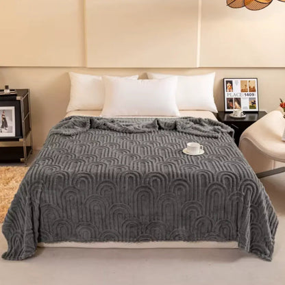 TeddyFleece | Fluffy Cozy Fleece Throw Blanket with Elegant Plaid Texture 8