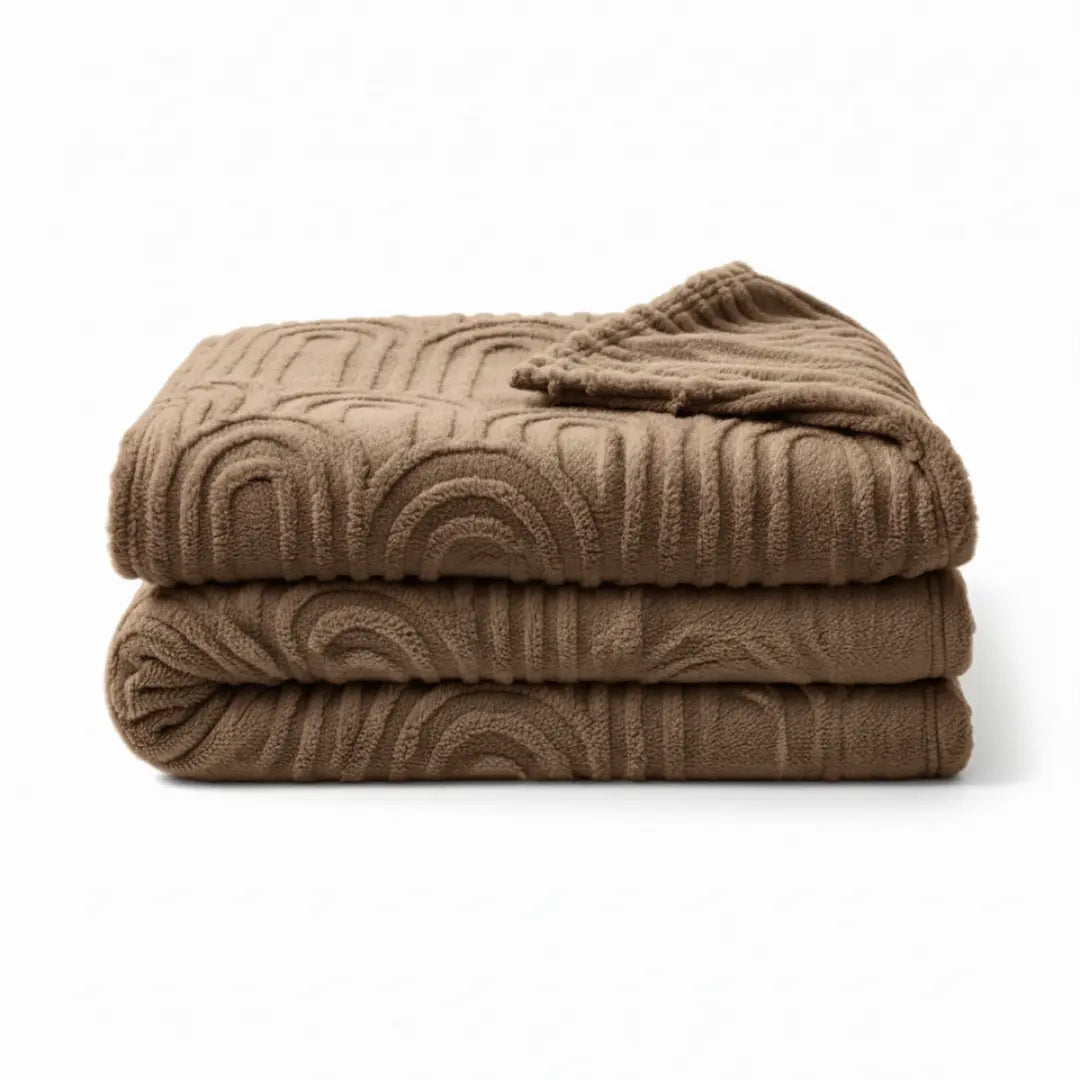 TeddyFleece | Fluffy Cozy Fleece Throw Blanket with Elegant Plaid Texture 9