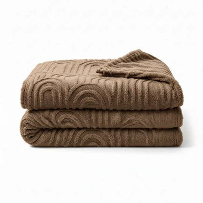 TeddyFleece | Fluffy Cozy Fleece Throw Blanket with Elegant Plaid Texture 9