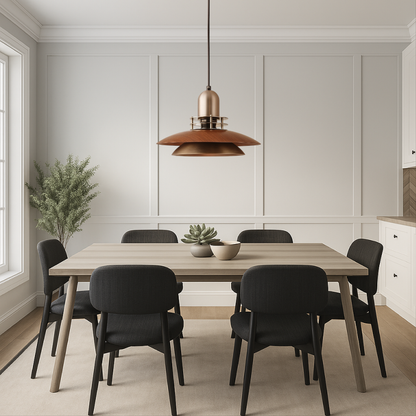 Tenora | Walnut Wood Low-Profile Hanging Pendant Light 1