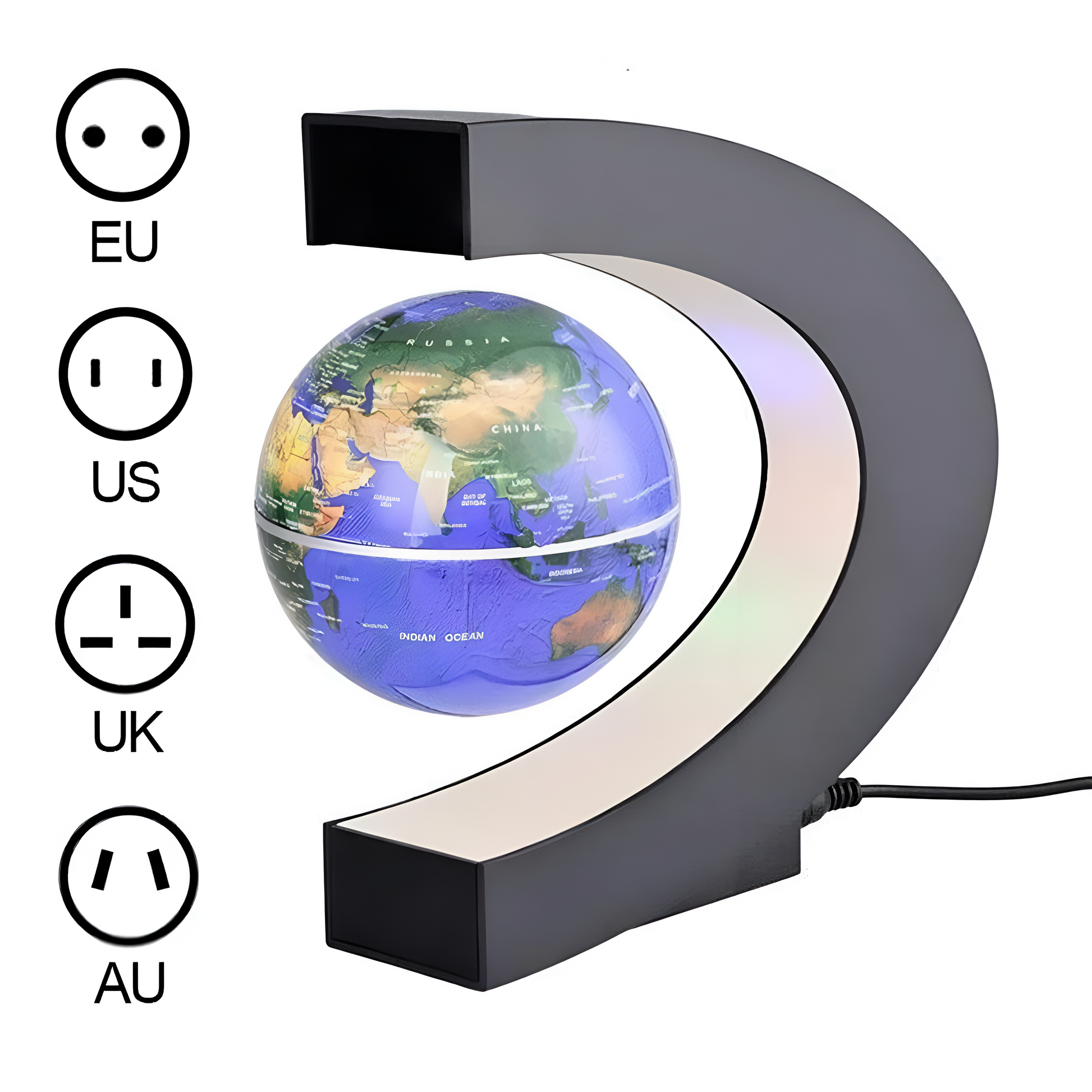 TerraGlobe | Floating Magnetic LED World Map Lamp with Levitating Display 4
