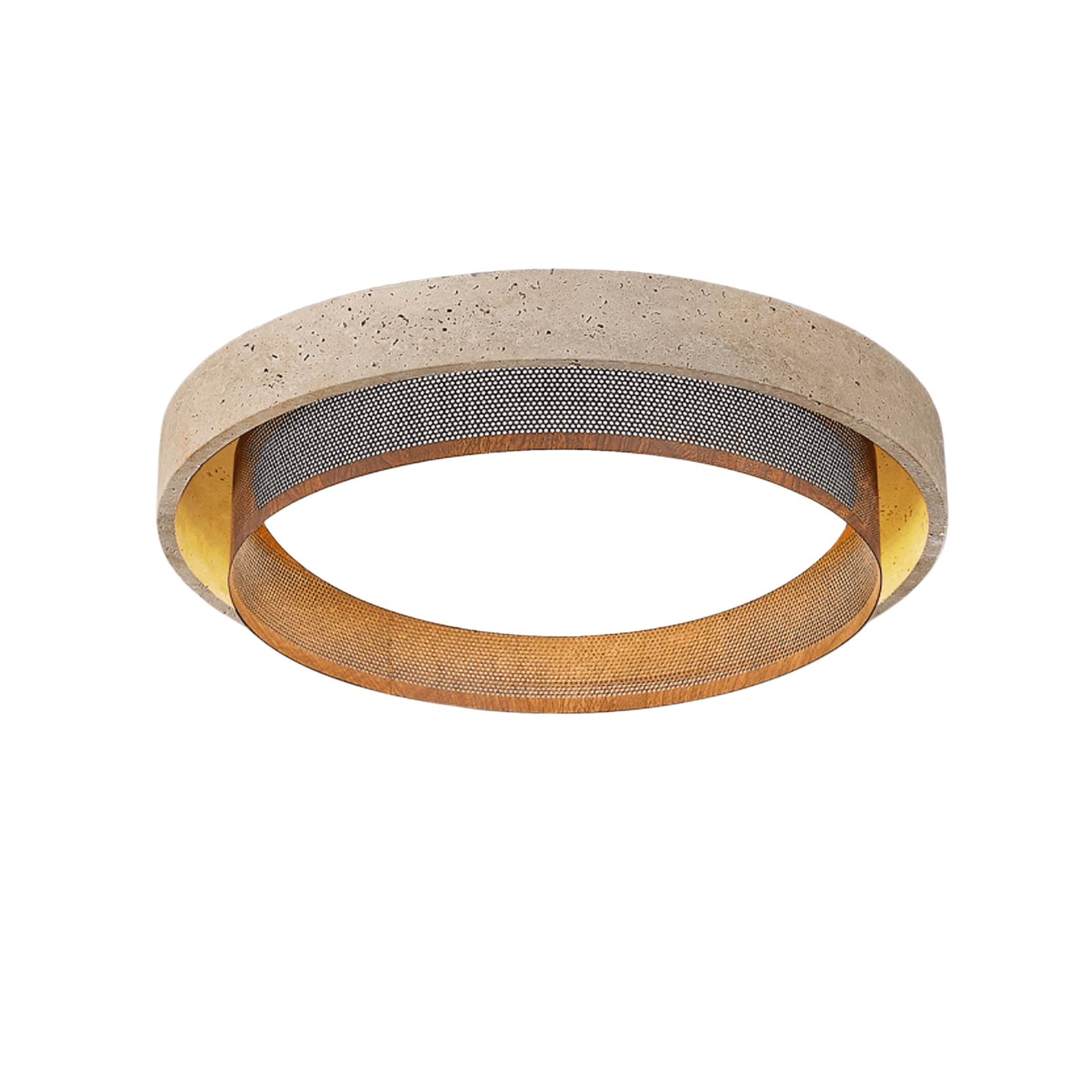 TerraStone | Elegant Unique Yellow Travertine Ceiling Light Fixture 1