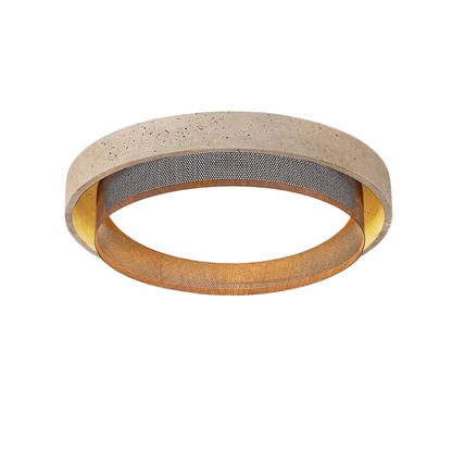 TerraStone | Elegant Unique Yellow Travertine Ceiling Light Fixture 1