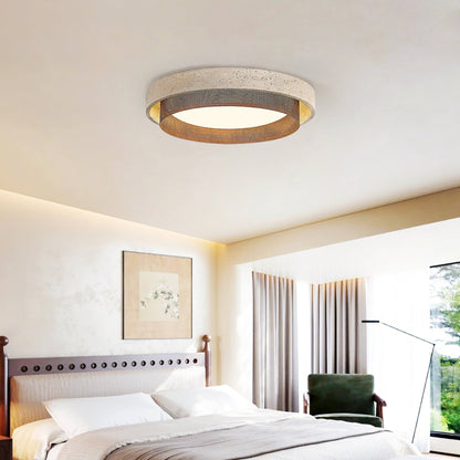 TerraStone | Elegant Unique Yellow Travertine Ceiling Light Fixture 2