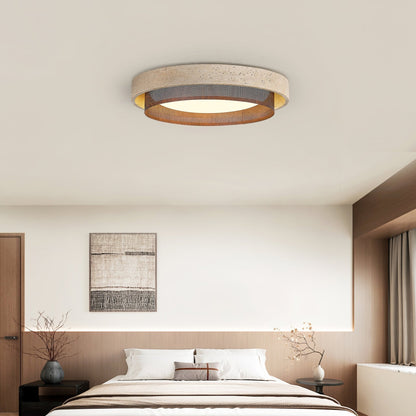 TerraStone | Elegant Unique Yellow Travertine Ceiling Light Fixture 3