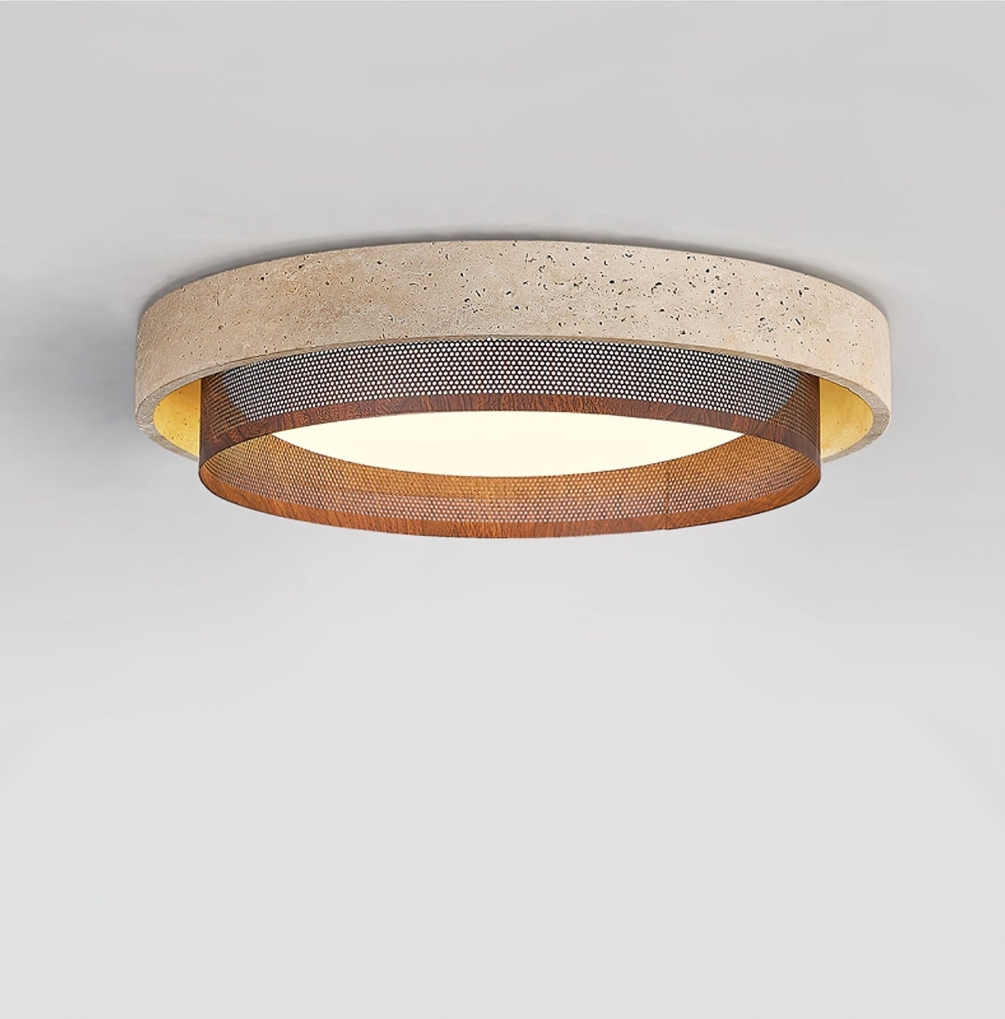 TerraStone | Elegant Unique Yellow Travertine Ceiling Light Fixture 5