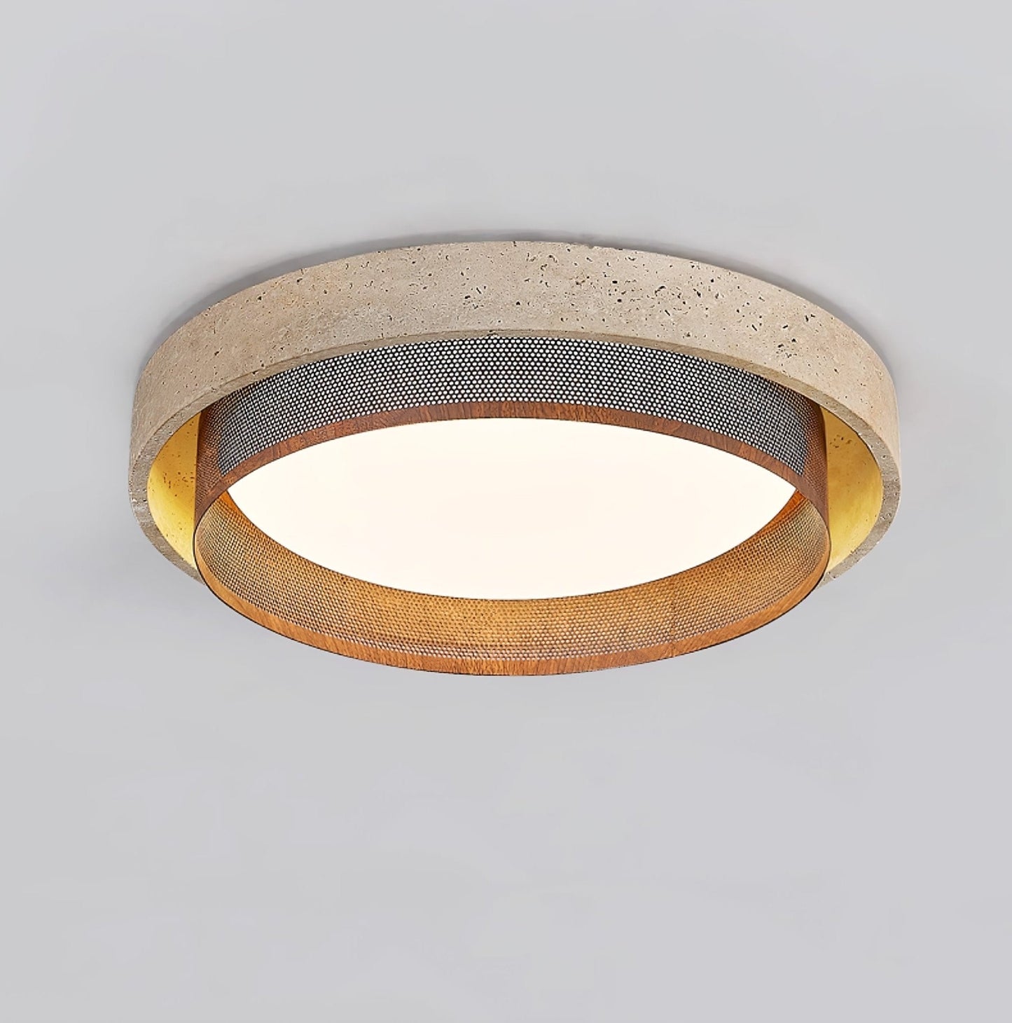 TerraStone | Elegant Unique Yellow Travertine Ceiling Light Fixture 6