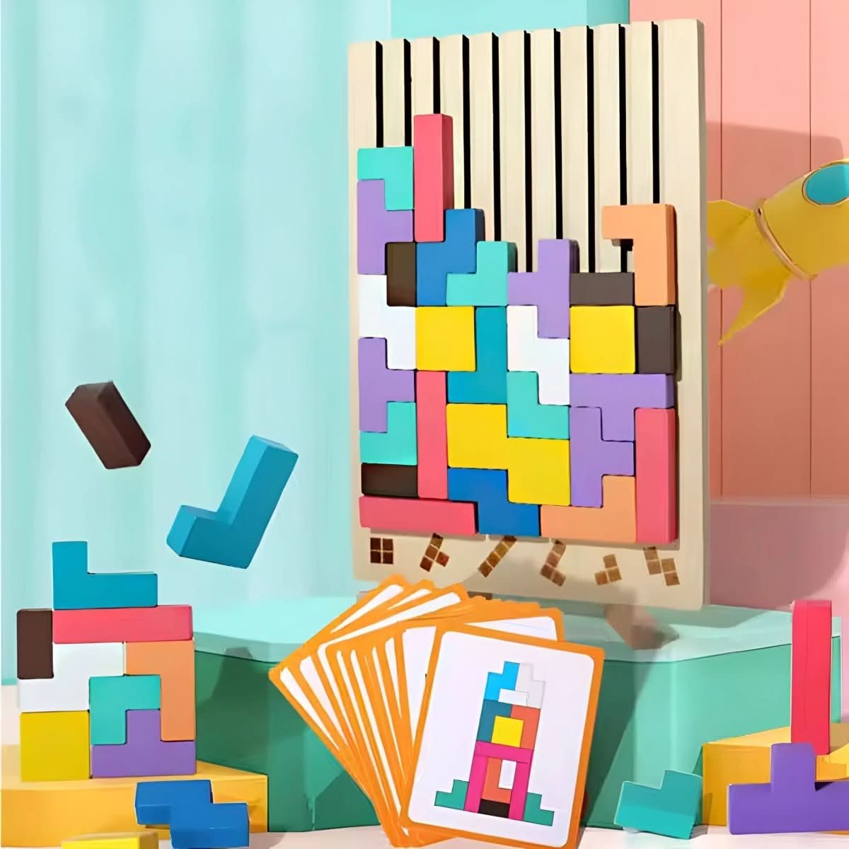 TetraWood | Fun Wooden Educational Block Puzzle - Lusomart