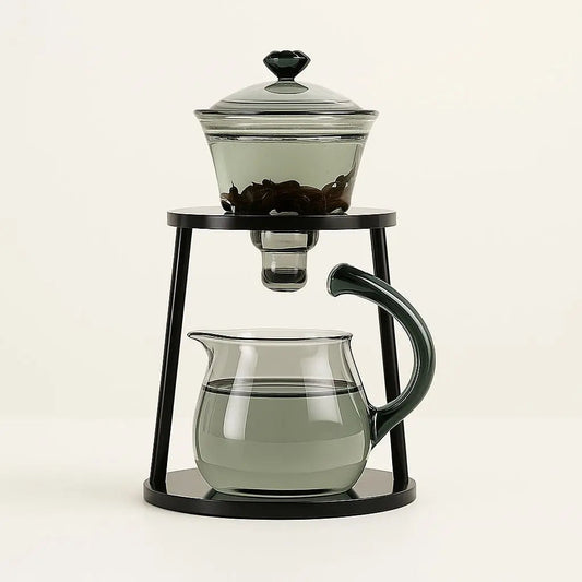Sleek Gray Glass Tea Infuser Set - Lusomart