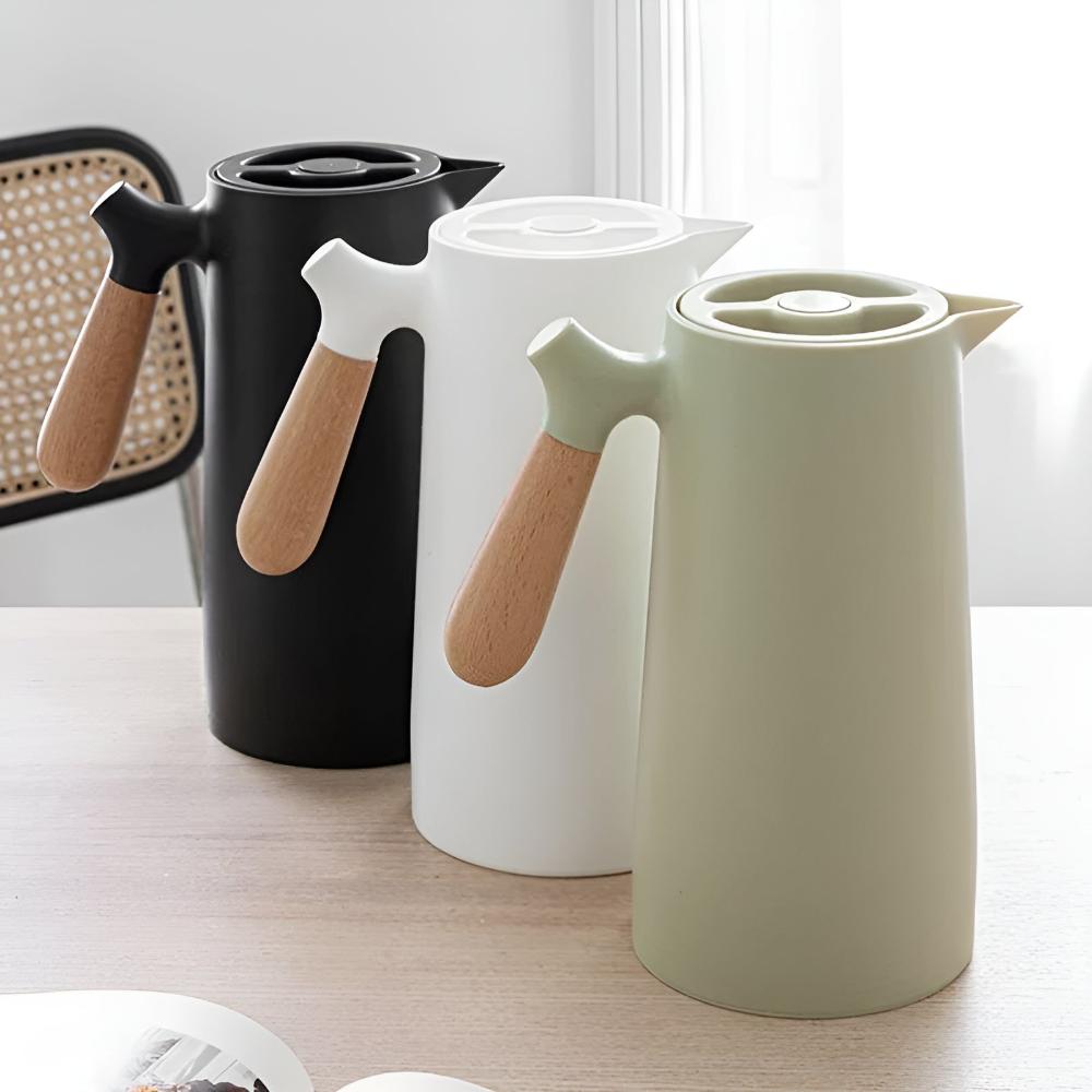 Hot Coffee Server with Insulated Wooden Handle