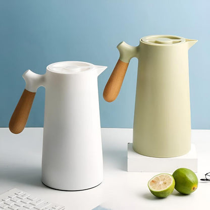 Hot Coffee Server with Insulated Wooden Handle