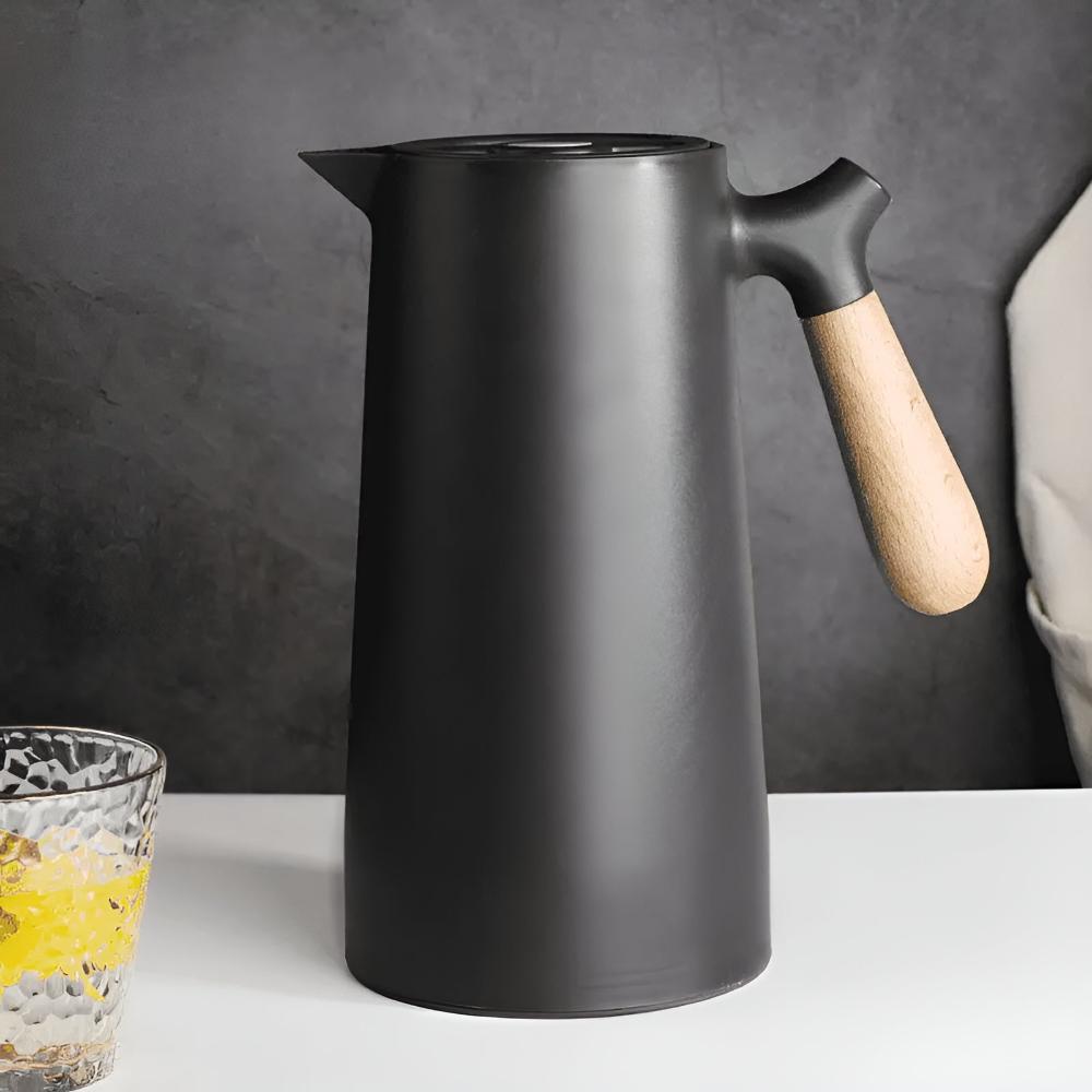 Hot Coffee Server with Insulated Wooden Handle