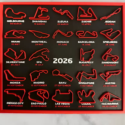 Motorsport Track Wall Calendar 2026 Poster Frame