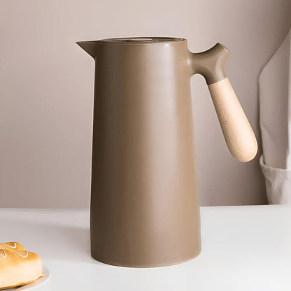 Hot Coffee Server with Insulated Wooden Handle