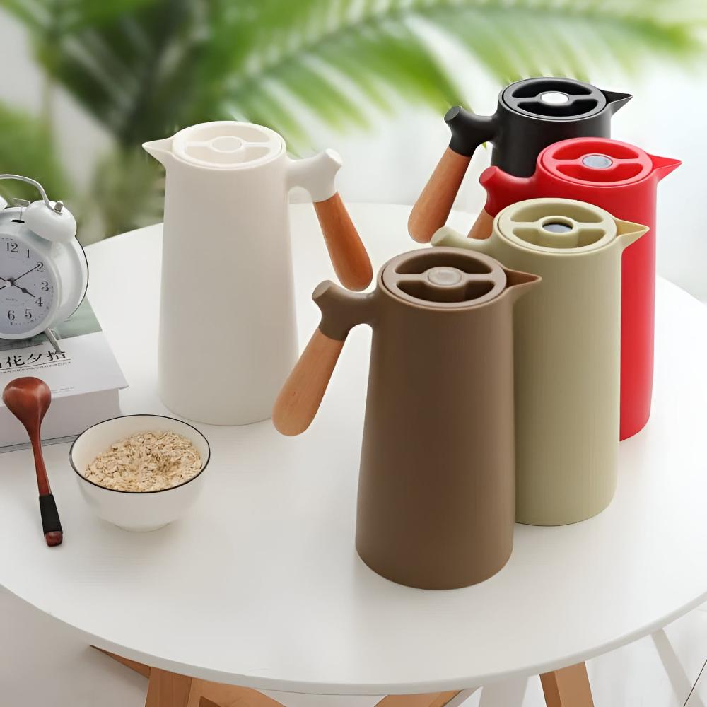 Hot Coffee Server with Insulated Wooden Handle