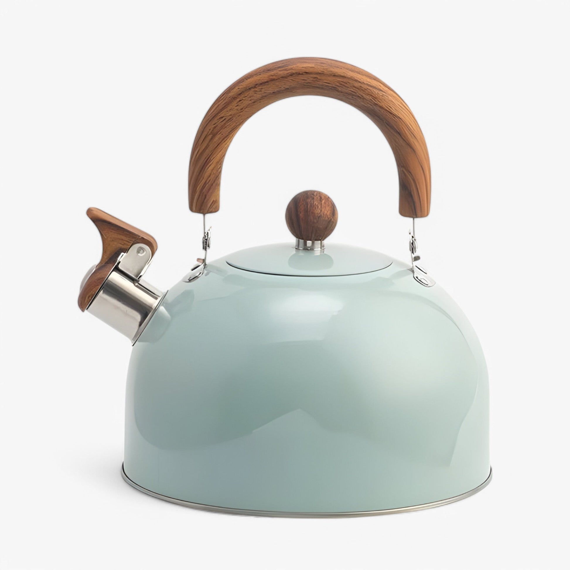 Classic Metal Whistling Tea Kettle with Wood Grip - Lusomart