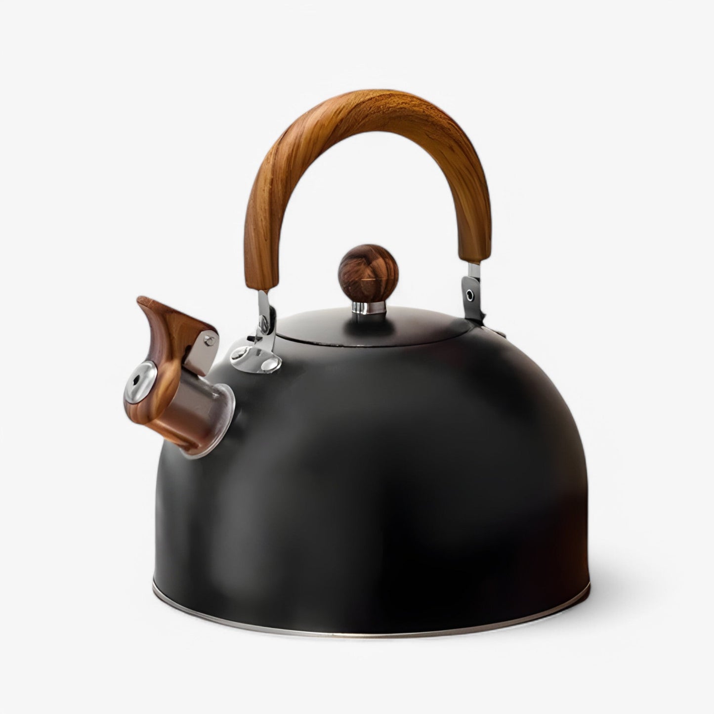 Classic Metal Whistling Tea Kettle with Wood Grip