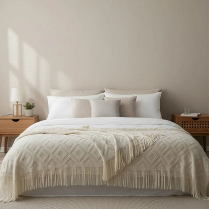 Soft Elena Cable Knit Blanket - Lusomart