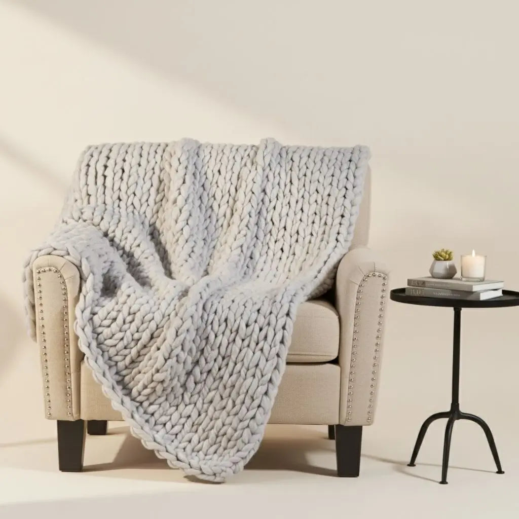 Plush Thick Cable Knit Blanket - Lusomart