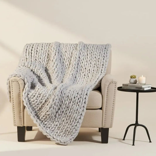 Plush Thick Cable Knit Blanket - Lusomart