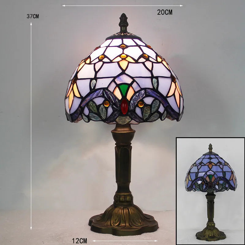 Tiffany-Style Desk Lamp with Adjustable Gooseneck – Handcrafted Colorful Glass Design for Home and Office 10