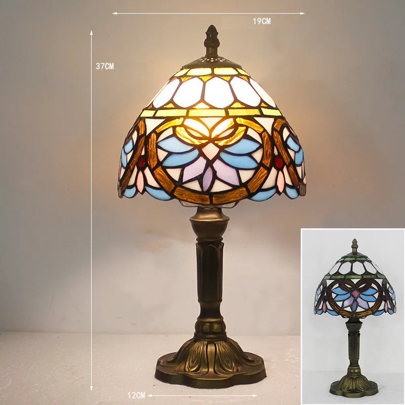 Tiffany-Style Desk Lamp with Adjustable Gooseneck – Handcrafted Colorful Glass Design for Home and Office 9