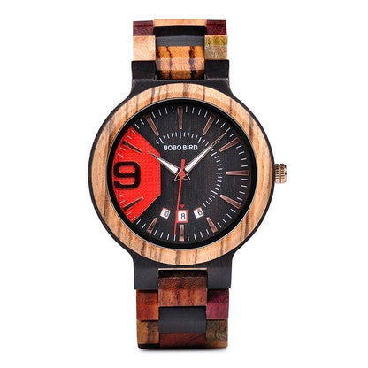 TimberCraft | Elegant Natural Wood Men's Quartz Watch with Date Display 2