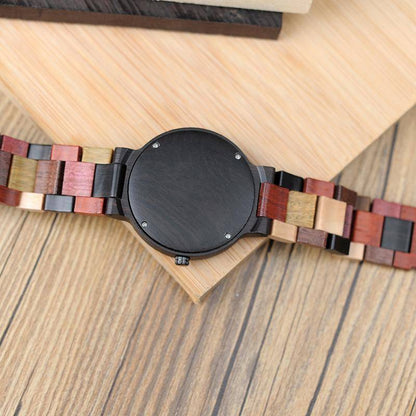 TimberCraft | Elegant Wooden Quartz Men's Watch with Date Display 1