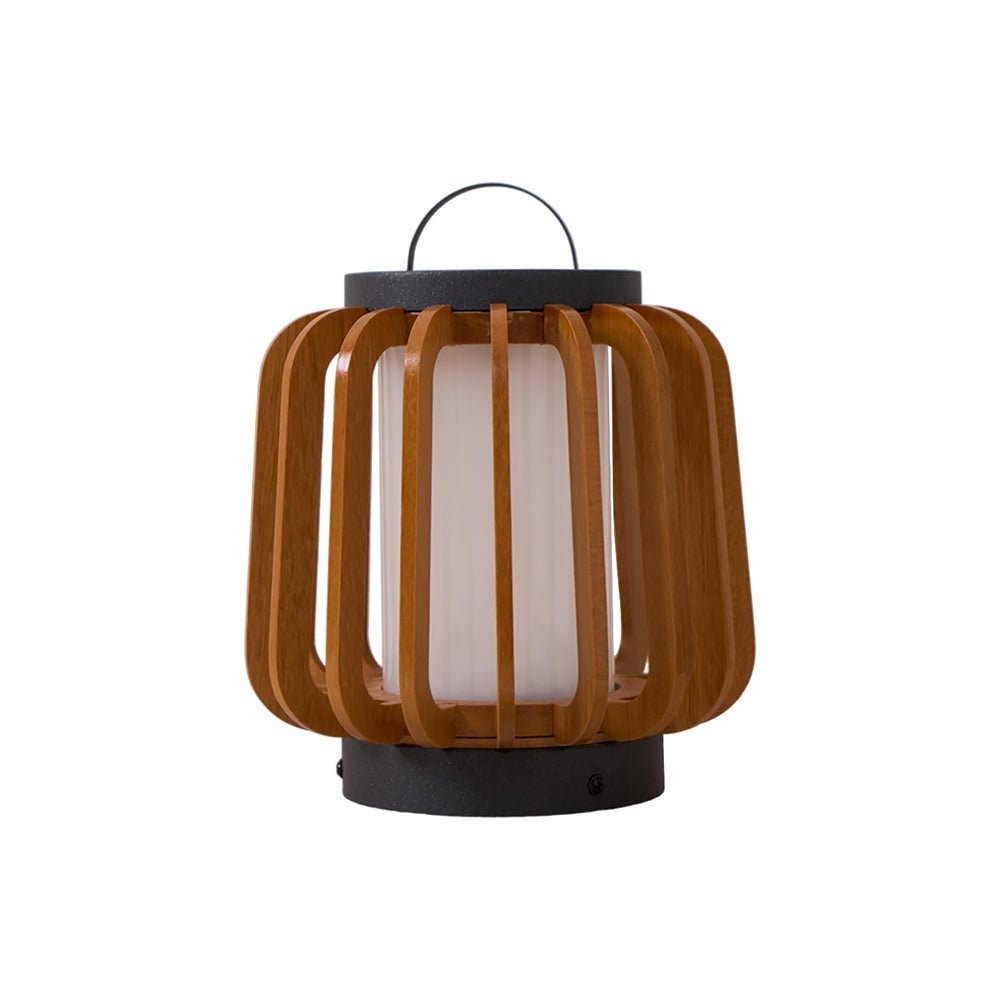 Rustic Wooden Patio LED Lamp with Soft Outdoor Glow - Lusomart