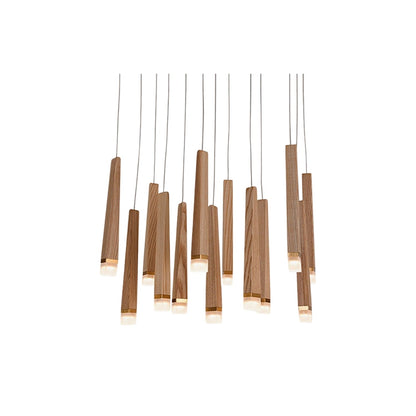 TimberGlow | Modern Elegant Wooden Dining Room Chandelier Light 1