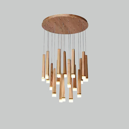 TimberGlow | Modern Elegant Wooden Dining Room Chandelier Light 14