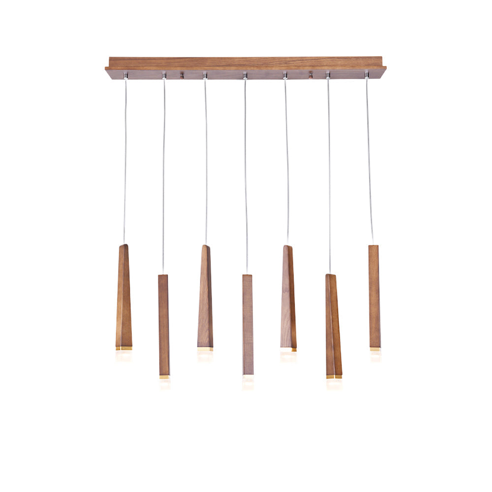 TimberGlow | Modern Elegant Wooden Dining Room Chandelier Light 22