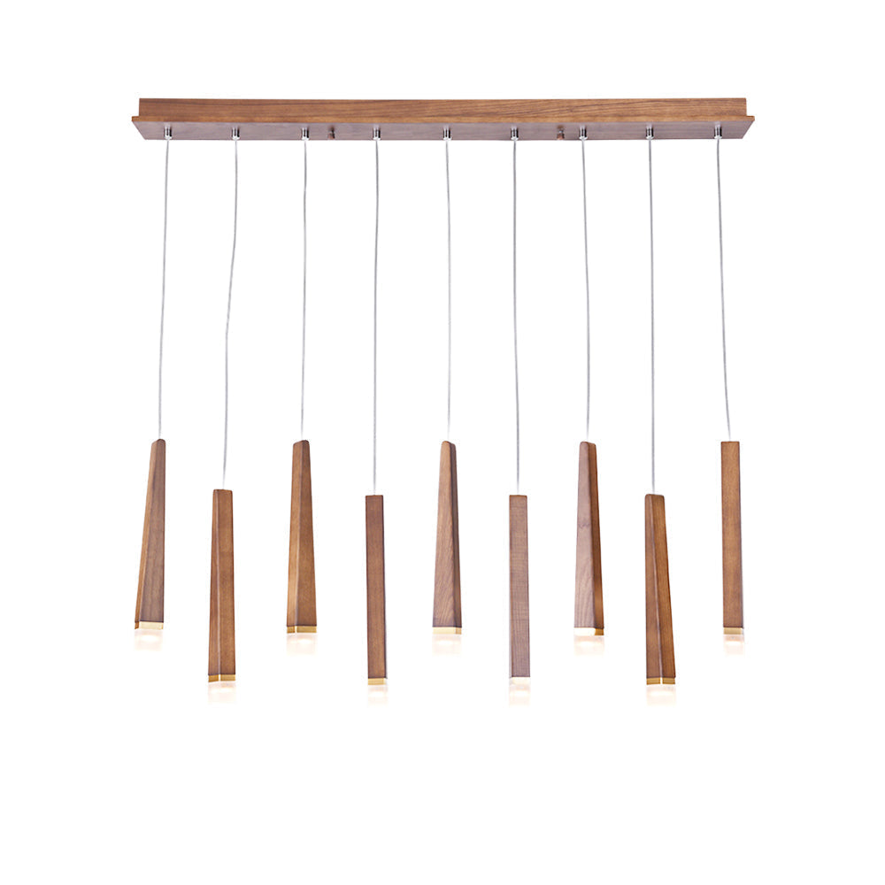 TimberGlow | Modern Elegant Wooden Dining Room Chandelier Light 28
