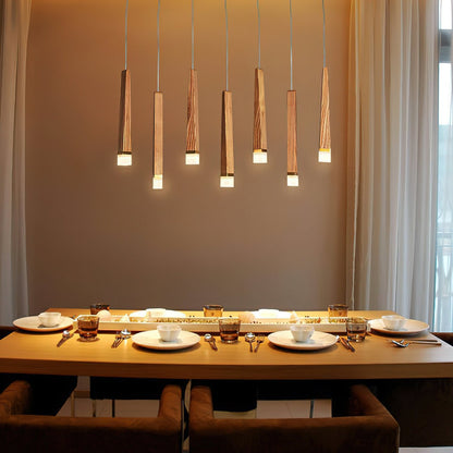 TimberGlow | Modern Elegant Wooden Dining Room Chandelier Light 5