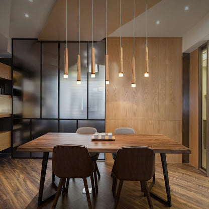 TimberGlow | Modern Elegant Wooden Dining Room Chandelier Light 6