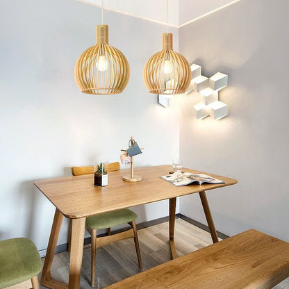 Farmhouse Style Wooden Hanging Light Fixture - Lusomart