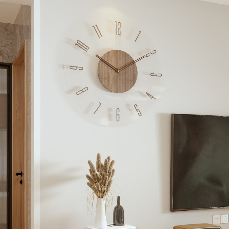 Rustic Wood and Glass Wall Clock