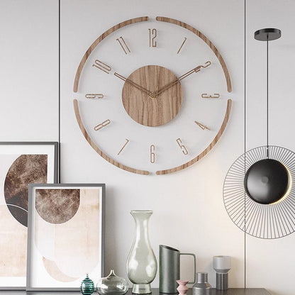 Rustic Wood and Glass Wall Clock