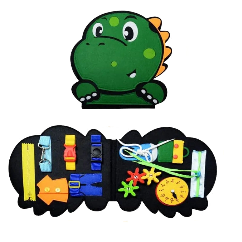 TinkerPlay – Toddler Games Print Board with Dino Felt Book and Slide Switches 3