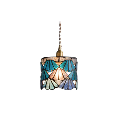 TizaGlass | Elegant Artistic Brass Tiffany Pendant Light Fixture 1