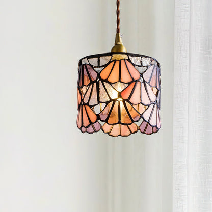 TizaGlass | Elegant Artistic Brass Tiffany Pendant Light Fixture 3