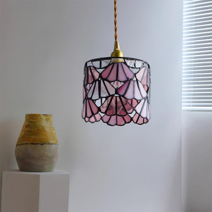 TizaGlass | Elegant Artistic Brass Tiffany Pendant Light Fixture 5